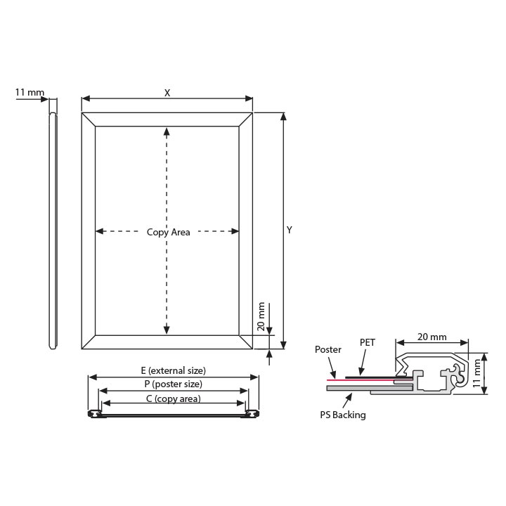 Snap Frames 20mm - MT Displays