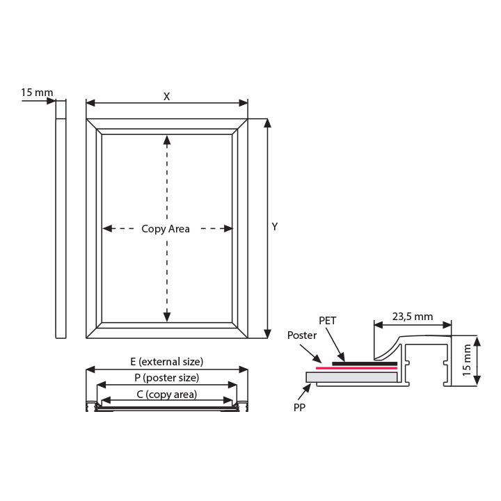 Single Sided Slide-in Frame - MT Displays