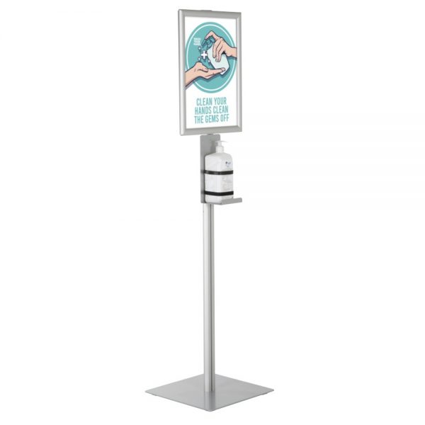 Floor Stand for Hand Sanitizer Dispensers with A3 Opti Frame - MT Displays