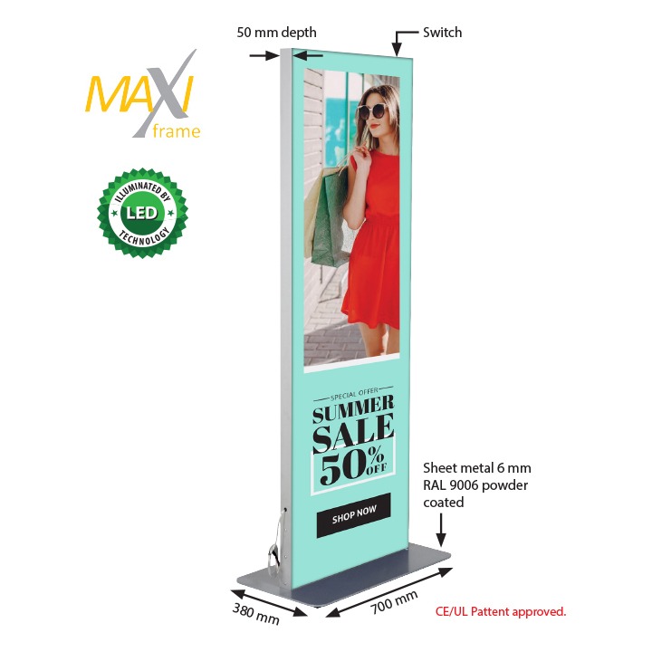 Maxi Frame Totem with LED Double Sided - MT Displays